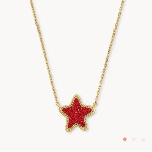Kendra Scott red glitter star necklace gold